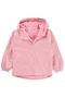Girl's Fleece Lined Plain Raincoat |   Micro Long Sleeve Hoodie - Powder - 5
