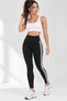 Women's Black Side Stripe High Waist Gathering Sports Leggings Fitness Pilates Casual Leggings