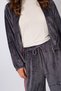 Contrast Striped Detail, Elastic Waist, Soft Textured Pants, Anthracite - 5
