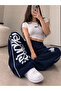 Women's 2-Pack Side Strip Fluted Graffiti Axolotl Printed Loose Fit Comfortable Women's Sweatpants - 2