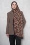 Floş Viscose Shawl Leopard Pattern - Brown - 5