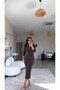 Soft Knit Dress with Brown Collar