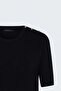 Short Sleeve Knitwear with Buttons on the Shoulders - Black - 4