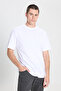 Regular Fit Normal Cut Crew Neck 100% Cotton White Men's T-shirt