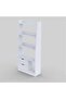 Salvatore Bookcase I 2-Tier Book Shelf Cabinet with Drawers I Modern Design Adjustable Wooden Book Organiser Cupboard I Space Saving Display Storage Rack for Home, Office - White - 4