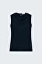 Patterned Degaje Collar Blouse - Navy Blue - 2