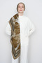 Yakamoz Patterned Viscose Shawl - Dark Beige - 3