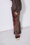 Contrast Stripe Detail, Elastic Waist, Soft Textured Pants, Brown - 3