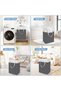 Large Foldable Laundry Basket,with Reinforced Handle(Black Pattern) - 5