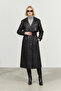Long Leather Trench - Black - 2