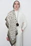 Polka dot pattern floss viscose shawl - green - 3