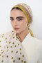 Polka dot pattern floss viscose shawl - yellow - 3
