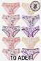 10-Pack Girls' Underwear Set - Mixed Patterned Cotton Lycra Underwear + 6 Special Production Colorful Rubber Buckle Gifts