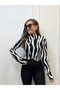 Black and White Zebra Pattern Sweater - 2Y231022