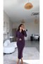 Plum Collared Soft Knitwear Dress - 3