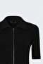Short Sleeve Zippered Knitwear - Black - 5