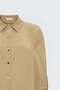 Striped Sleeve Fold Detail Shirt - Beige - 5