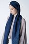 Motif patterned floss viscose shawl - navy blue - 3