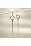 Silver Color Long Chain Tassel Hoop Dangle Earrings