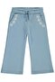 Girl's Floral Embroidered Sweatpants |   3 Thread Embroidery |   School Nursery and Daily Use - Blue