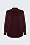 Long Sleeve Blouse - Burgundy - 2