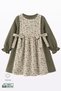 Baby Girl 100% Cotton Long Sleeve Muslin Dress with Bib Detail