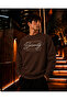 Men's Serenity Written and Tan Frame Detailed Crew Neck Casual Regular Fit Sweatshirt