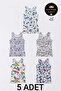 Pack of 5 Boys' Undershirts - Cotton & Lycra Mixed Patterns - with Sleep Band as a Gift