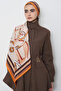 Chain pattern floss viscose shawl - orange - 4
