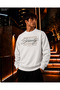 Men's Serenity Written and Tan Frame Detailed Crew Neck Casual Regular Fit Sweatshirt