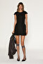 Elqui Women's Short Sleeve Flared Mini Black Dress - 5