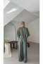 Belted Balloon Sleeve Set - 4
