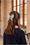 Girl's Tulle Bowknot Twist Elastic Buckle Dark Brown/Ecru