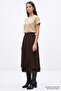 Regular Flared Skirt with Hidden Zipper and Pockets - 4