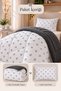 Double-Sided Single Duvet Set White - Black - 3
