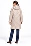 Women's Fixed Hooded Reversible Zippered Comfortable Fit Long Quilted Coat 8847 - 4