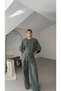 Belted Balloon Sleeve Set
