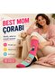 Best Mom Women's Socks 36-40 Cotton Seamless Toe Pop Art Patterned Colorful Socks Gift Socks - 5