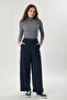Double Leg Polyviscon Trousers Navy Blue