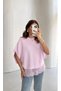 Bat Sleeve Knit Sweater with Lace Detail at the Hem - 3