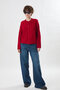 Buttoned knit cardigan red - 2