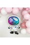Pink Purple Girl's Space Astronaut Concept 1-Year-Old Balloon Set - 11 Piece Girl's Space Concept Birthday Set - Astronaut, Rocket, Ufo Foil Balloon - 2