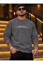 Men's Minimal Whatever Written Crew Neck Casual Regular Fit Sweatshirt
