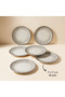 Luna Set of 6 Porcelain Cake & Dessert Plates 17 cm - Pattern and Finish Guaranteed - 2
