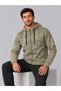 Men's Stone Color Washed Effect Hooded Zipper Sweatshirt