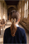 Girl's Tulle Bowknot Twist Elastic Buckle Anthracite-Brown