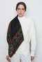 Embroidered floss viscose shawl - bitter brown - 2