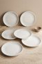 Glacier 12 Piece Porcelain Serving and Cake Plate Set for 6 People - Guaranteed Click-Clack Design & Pattern - 4