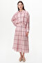 Pleated Lined Tencel Blend Midi Regular Skirt