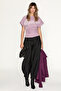 Wold Women's Printed Low-Sleeve T-Shirt with Drawstring Detail in Lilac - 2